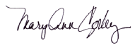 Signature of Mary Ann Corley