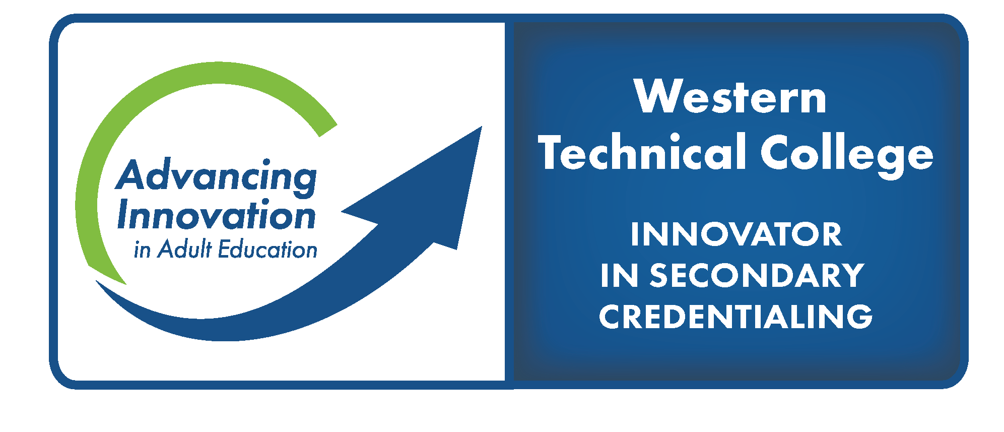 Advancing Innovation in Adult Education Logo Western Technical College Innovator in Secondary Credentialing