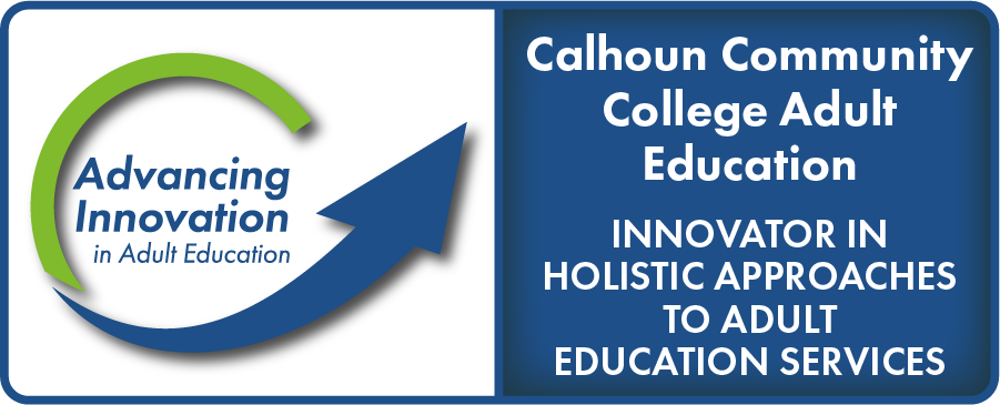 Advancing Innovation in Adult Education Logo, Calhoun Community College Adult Education, Innovator in Holistic Approaches to Adult Education Services