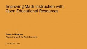 Cover page of Improving Math Instruction with OER document