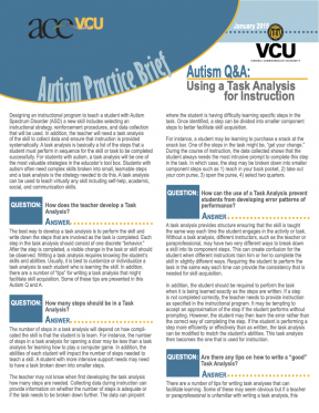 Autism Q&A: Using a Task Analysis for Instruction