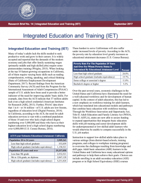 Integrated Education and Training