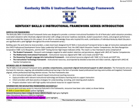 Kentucky Skills U Instructional Technology Framework