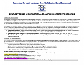 Reasoning Through Language Arts (RLA) Instructional Framework