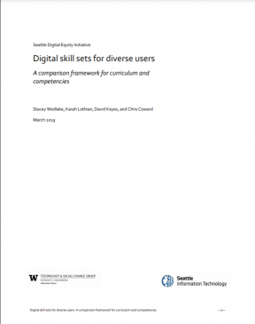 Title page for the article "Digital skill sets for diverse users: A comparison framework for curriculum and competencies"