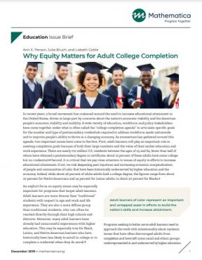 Screenshot of the first page of the brief. Features photo of individuals wearing graduation cap and gowns.