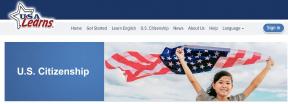 Screenshot of USA Learns Citizenship course homepage. Photo features a person waving the American Flag in the air.