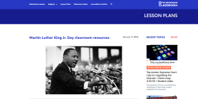 Screenshot of website for Martin Luther King Jr. Day Classroom Resources