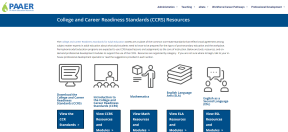 Image of website page with education icons that link to different standards and modules.