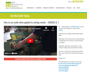 Screenshot of the Get Real Math & Science Videos webpage