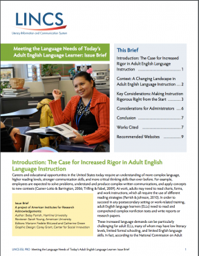 Decorative image for Resource Profile Meeting the Language Needs of Today’s Adult English Language Learner: Issue Brief 