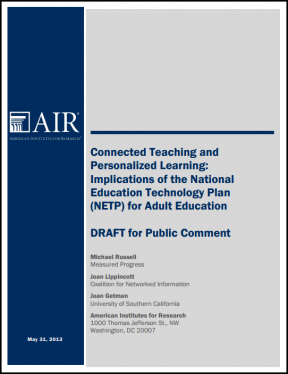 Decorative image for Resource Profile Connected Teaching and Personalized Learning: Implications of the National Education Technology Plan (NETP) for Adult Education 