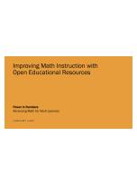 Cover page of Improving Math Instruction with OER document