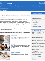 Teaching adults reading resources web page