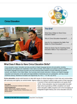 Cover page for the TSTM Issue Brief on Civics Education