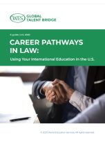 Cover page of the e-guide, "Career Pathways in Law: Using Your International Education in the U.S. "