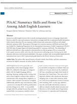 Title page for the article "PIAAC Numeracy Skills and Home Use Among Adult English Learners"