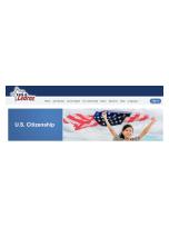 Screenshot of USA Learns Citizenship course homepage. Photo features a person waving the American Flag in the air.