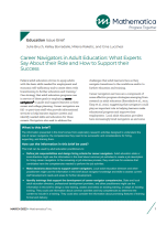 Image of the report cover with the title: "Career Navigators in Adult Education: What Experts Say About their Role and How to Support their Success."