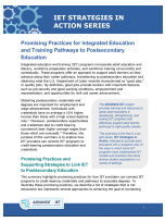 Image of Title Page: "Promising Practices for Integrated Education and Training Pathways to Postsecondary Education"