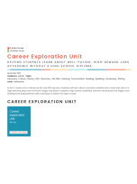 A screenshot displaying the Career Exploration Unit website