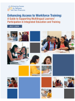 The first page of the guide which includes the EARN name and logo, resource title, date, and photos of adult learners and educators.