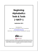 Decorative image for Resource Profile Beginning Alphabetics Tests and Tools