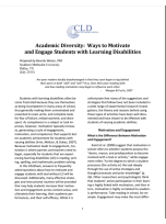 Decorative image for Resource Profile Academic Diversity: Ways to Motivate and Engage Students with Learning Disabilities