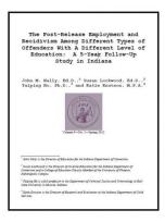 Decorative image for Resource Profile The Post-Release Employment and Recidivism Among Different Types of Offenders With A Different Level of Education: A 5-Year Follow-Up Study in Indiana