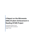 Decorative image for Resource Profile A Report on the Minnesota STudent Achievement in Reading (STAR) Project